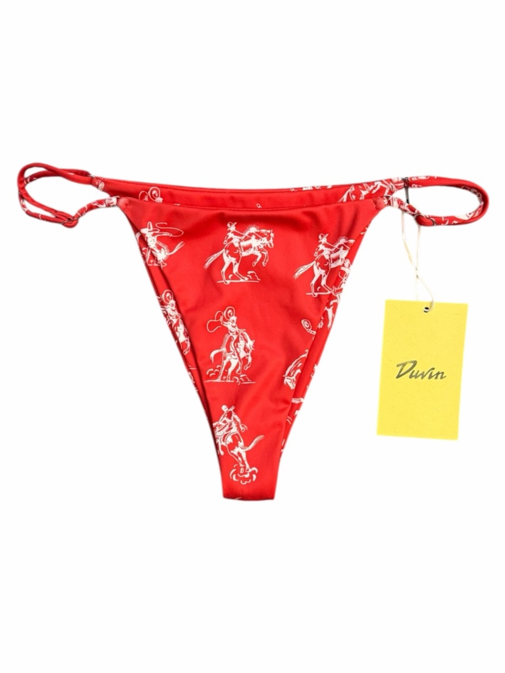 Duvin Red Cowboy Cheeky Bikini Bottom with Adjustable Sides - Picture 3 of 10
